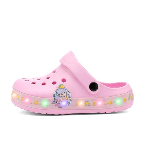 Kinder LED Clogs Sommer Hausschuhe Niedliche Leichte Strand Sandalen Jungen Mädchen Dinosaurier Gartenarbeit Clogs Gummi Hausschuhe von ACosySch