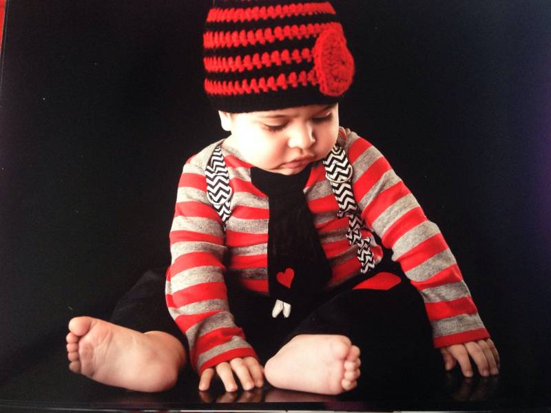 Gestreifte Herz Beanie von ACrochetDesigns