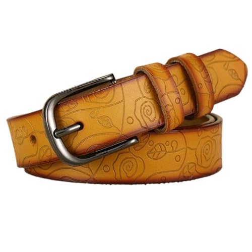 AD-BCrbgen Breiter Ledergürtel for Damen, Verstellbarer Riemen, Accessoire for Jeans, Hosen, Röcke, Damengürtel, Bequeme Passform, Alltag, Büro, Freizeitkleidung(100cm for 27to29Inch_Yellow Brown) AD-BCrbgen Breiter Ledergürtel for Damen, Verstellbarer Riemen, Accessoire for Jeans, Hosen, Röcke, Damengürtel, Bequeme Passform, Alltag, Büro, Freizeitkleidung(100cm for 27to29Inch_Yellow Brown) von AD-BCrbgen