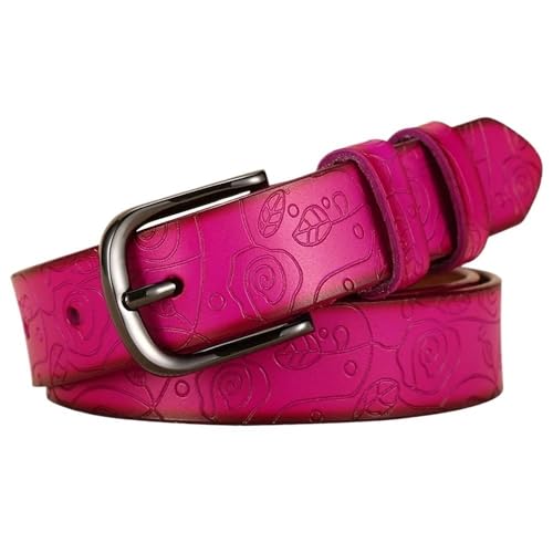 AD-BCrbgen Breiter Ledergürtel for Damen, Verstellbarer Riemen, Accessoire for Jeans, Hosen, Röcke, Damengürtel, Bequeme Passform, Alltag, Büro, Freizeitkleidung(115cm for 34to35Inch_Rose Red) von AD-BCrbgen