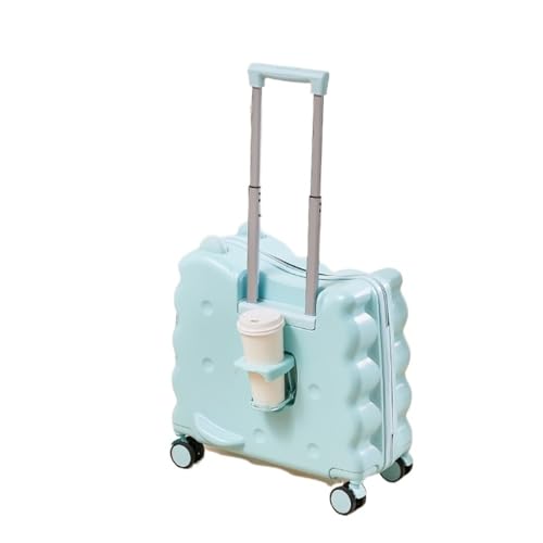 AD-BCrbgen Kleiner Rollgepäck-Trolley for Herren und Damen, Leichter Reise-Trolley, multifunktionaler Gepäck-Trolley, niedliches Reisegepäck, geeignet for Geschäftsreisen und Reisen(Blue,18") von AD-BCrbgen