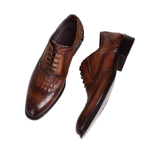 AD-BCrbgen Schwarze Herren-Loafer, formelle Abendschuhe, Slip-On, Business-Casual, Bequeme Lederschuhe, Elegante Büroaktivitäten, feine Handwerkskunst(Brown_39) von AD-BCrbgen