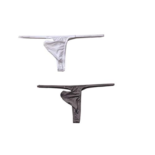 ADAHOP Herren T-String Up Warped Herren Unterwäsche T-Back Herren Unterwäsche, Schwarz + Grau, Medium von ADAHOP