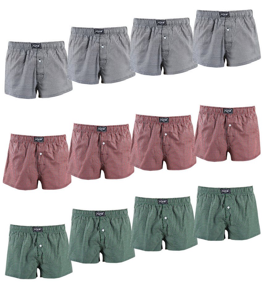 ADAM JEANS Webboxer Gewebte Boxershorts American Unterhosen Herren Boxershorts Kariert (12-St., 3er Set, 6er Set, 12er Set) Web Boxershorts Herren lockere Boxershorts Herren weit Männer Boxer von ADAM JEANS