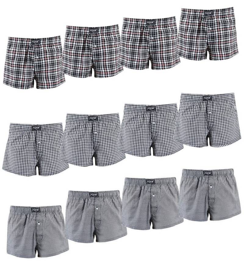 ADAM JEANS Webboxer Gewebte Boxershorts American Unterhosen Herren Boxershorts Kariert (12-St., 3er Set, 6er Set, 12er Set) Web Boxershorts Herren lockere Boxershorts Herren weit Männer Boxer von ADAM JEANS