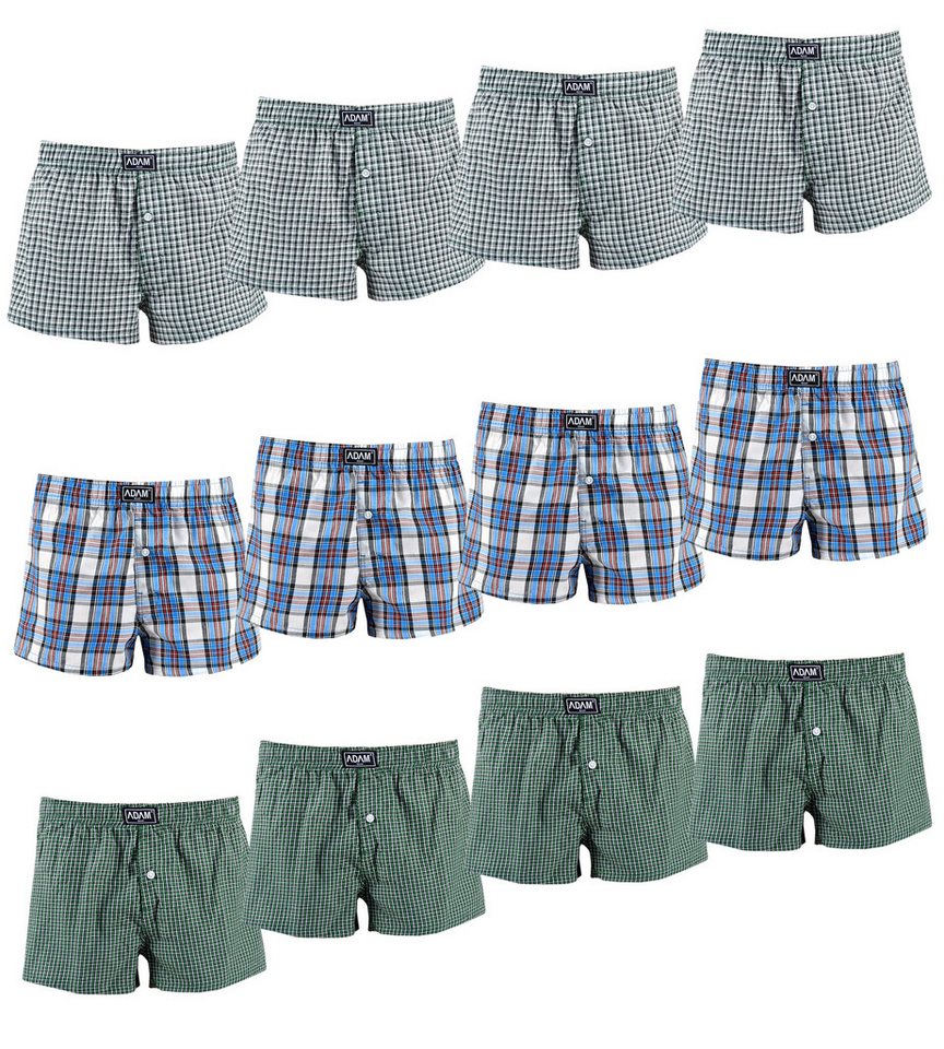 ADAM JEANS Webboxer Gewebte Boxershorts American Unterhosen Herren Boxershorts Kariert (12-St., 3er Set, 6er Set, 12er Set) Web Boxershorts Herren lockere Boxershorts Herren weit Männer Boxer von ADAM JEANS