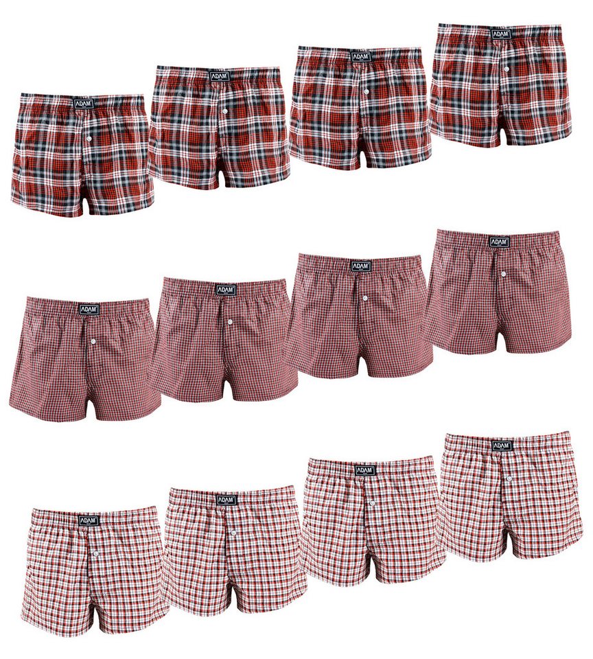 ADAM JEANS Webboxer Gewebte Boxershorts American Unterhosen Herren Boxershorts Kariert (12-St., 3er Set, 6er Set, 12er Set) Web Boxershorts Herren lockere Boxershorts Herren weit Männer Boxer von ADAM JEANS
