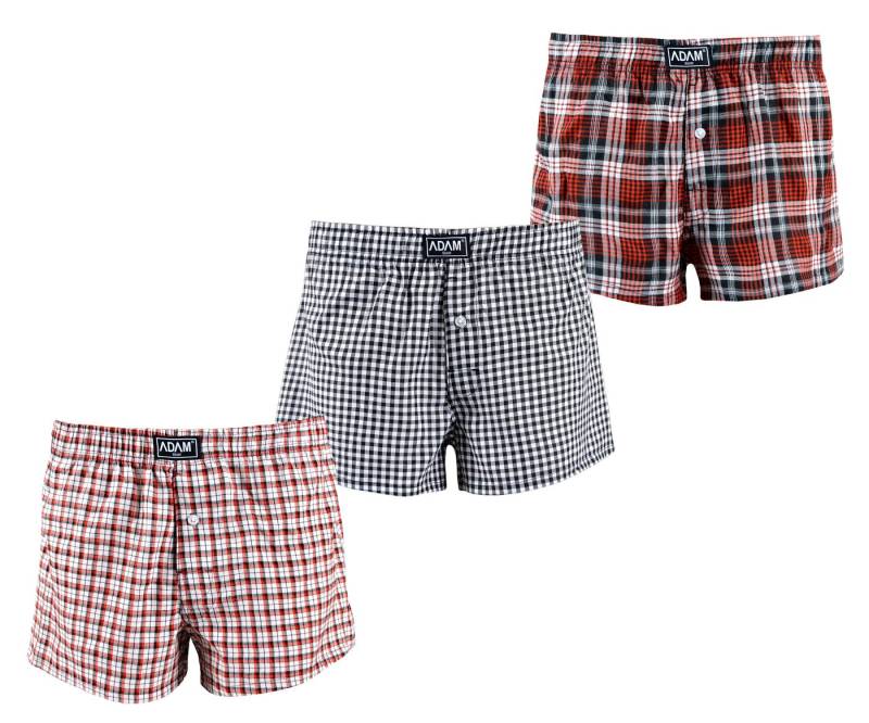 ADAM JEANS Webboxer Gewebte Boxershorts American Unterhosen Herren Boxershorts Kariert (3-St., 3er Set, 6er Set, 12er Set) Web Boxershorts Herren lockere Boxershorts Herren weit Männer Boxer von ADAM JEANS