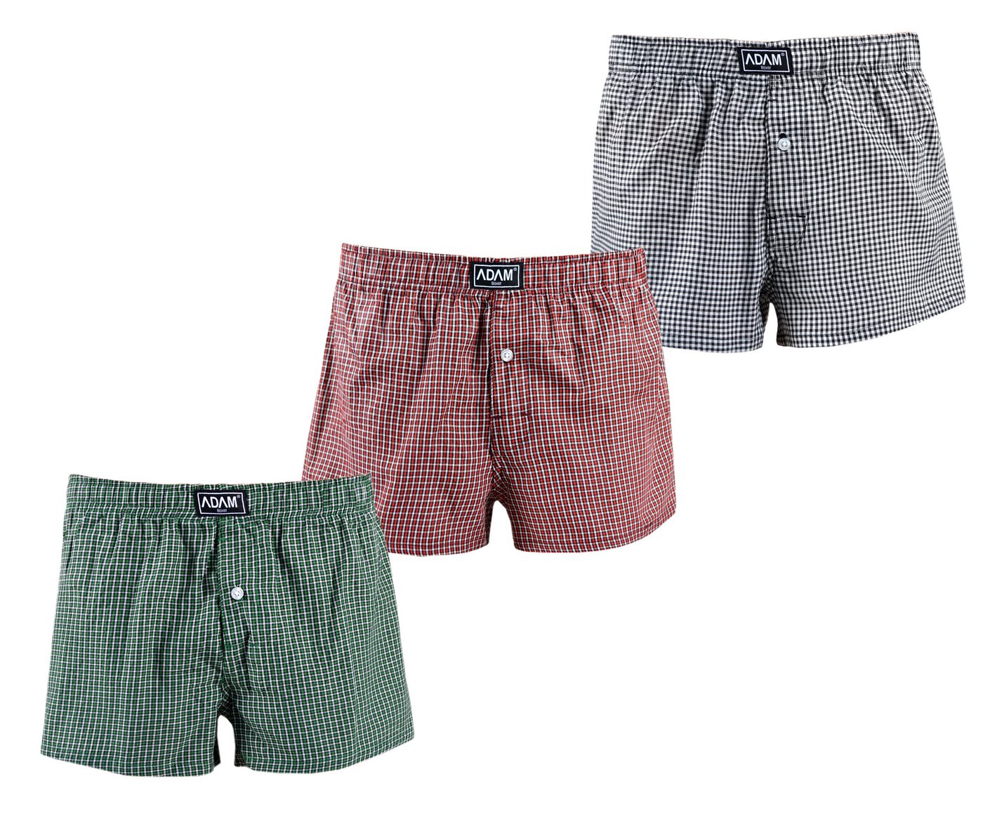 ADAM JEANS Webboxer Gewebte Boxershorts American Unterhosen Herren Boxershorts Kariert (3-St., 3er Set, 6er Set, 12er Set) Web Boxershorts Herren lockere Boxershorts Herren weit Männer Boxer von ADAM JEANS