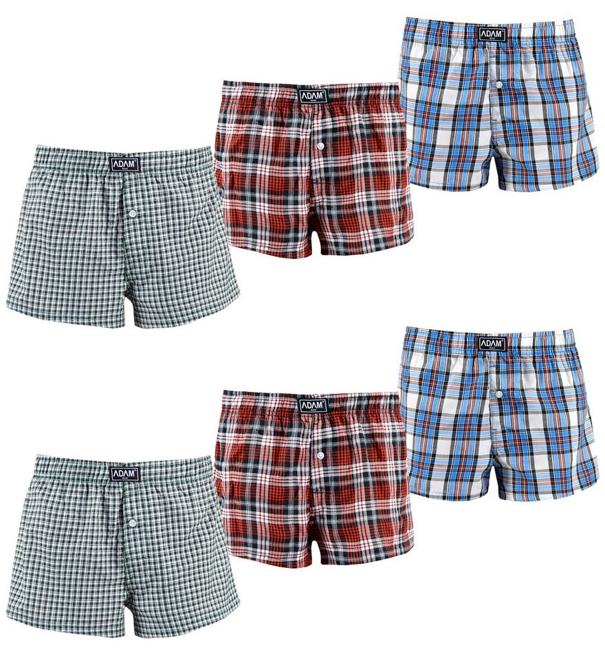 ADAM JEANS Webboxer Gewebte Boxershorts American Unterhosen Herren Boxershorts Kariert (6-St., 3er Set, 6er Set, 12er Set) Web Boxershorts Herren lockere Boxershorts Herren weit Männer Boxer von ADAM JEANS
