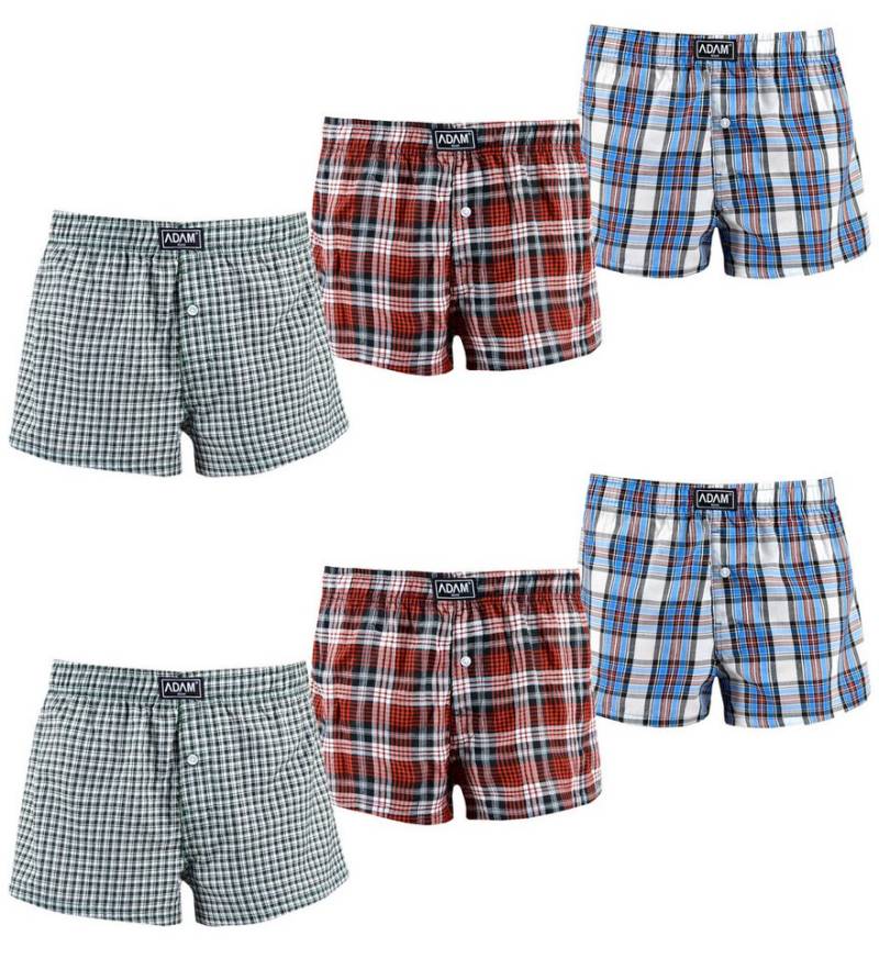 ADAM JEANS Webboxer Gewebte Boxershorts American Unterhosen Herren Boxershorts Kariert (6-St., 3er Set, 6er Set, 12er Set) Web Boxershorts Herren lockere Boxershorts Herren weit Männer Boxer von ADAM JEANS