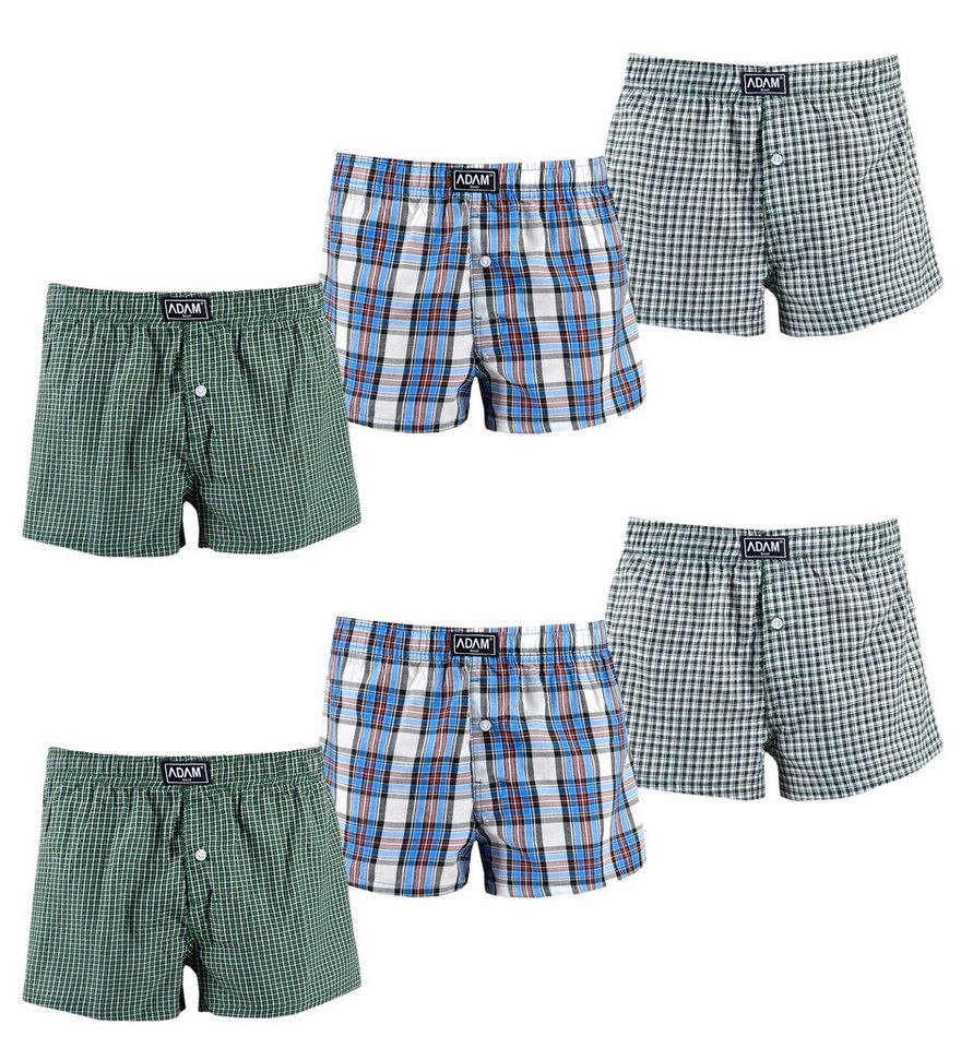 ADAM JEANS Webboxer Gewebte Boxershorts American Unterhosen Herren Boxershorts Kariert (6-St., 3er Set, 6er Set, 12er Set) Web Boxershorts Herren lockere Boxershorts Herren weit Männer Boxer von ADAM JEANS