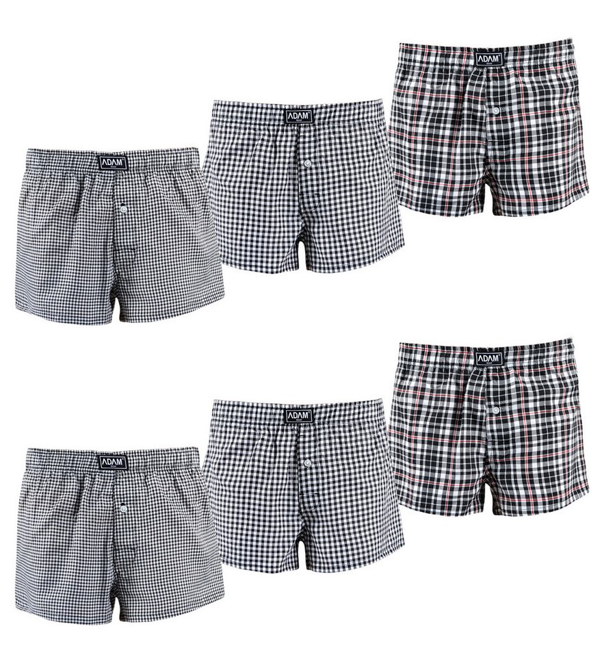 ADAM JEANS Webboxer Gewebte Boxershorts American Unterhosen Herren Boxershorts Kariert (6-St., 3er Set, 6er Set, 12er Set) Web Boxershorts Herren lockere Boxershorts Herren weit Männer Boxer von ADAM JEANS