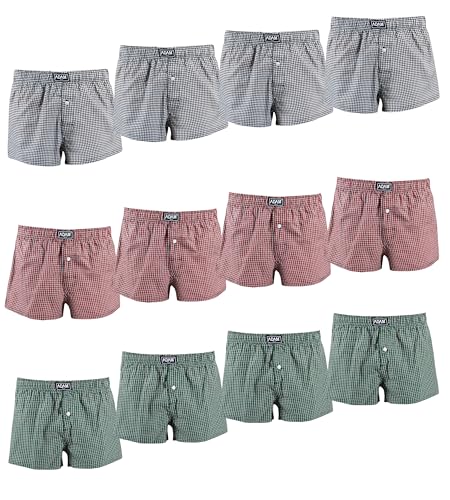 ADAM Boxer-Shorts Herren locker American Boxershorts Herren Webboxershorts Gewebte Boxershorts Kariert von ADAM