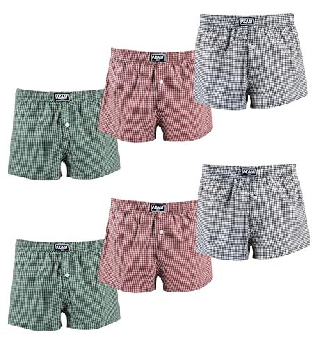 ADAM Boxer-Shorts Herren locker American Boxershorts Herren Webboxershorts Gewebte Boxershorts Kariert von ADAM