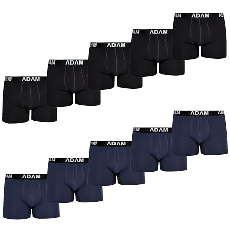 ADAM Boxershorts Herren 10 Pack – Extraweiche Herren Boxershorts aus Baumwolle - Zustellung in 2 Tagen von ADAM