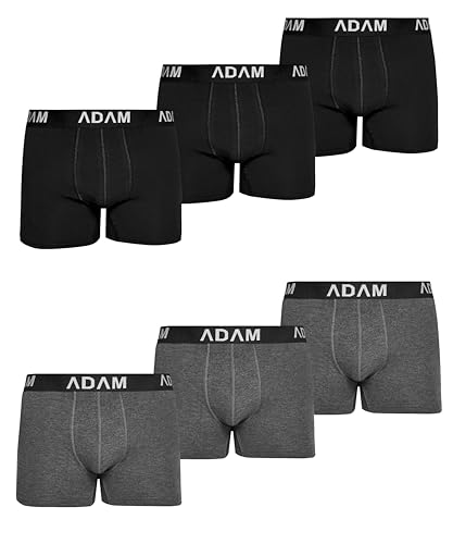 ADAM Boxershorts Herren 6 Pack Herren-Boxershorts Baumwolle von ADAM