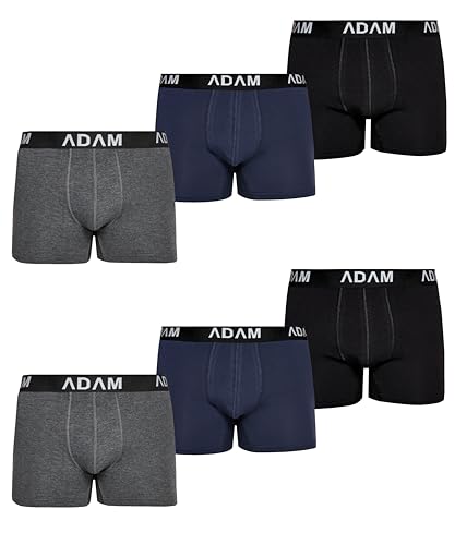 ADAM Boxershorts Herren 6 Pack Herren-Boxershorts Baumwolle von ADAM