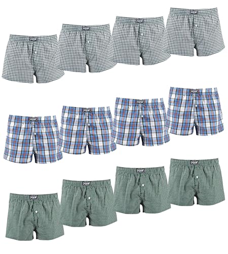 ADAM Boxershorts Herren Baumwolle 100% Weite Boxer-Shorts locker Web-Boxershorts kariert Weite Männer Unterhosen von ADAM