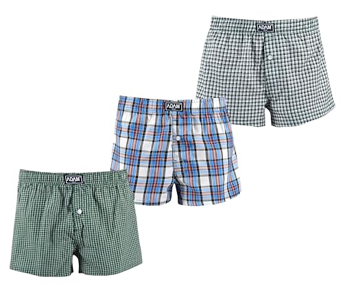 ADAM Boxershorts Herren Baumwolle Weite Boxer-Shorts locker Web-Boxershorts kariert Weite Männer Unterhosen ADAM Boxershorts Herren Baumwolle Weite Boxer-Shorts locker Web-Boxershorts kariert Weite Männer Unterhosen von ADAM