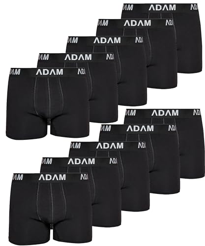 ADAM Boxershorts Herren Boxershorts 6er / 8er / 10er /12er Pack - Premium Männer Boxershorts Herren Trunks Boxer aus extraweicher Baumwolle von ADAM