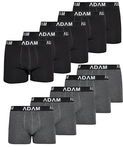 ADAM Boxershorts Herren Unterwäsche 6er / 8er / 10er /12er Pack - Premium Männer Boxer-Shorts Herren Trunks Boxer aus extraweicher Baumwolle von ADAM