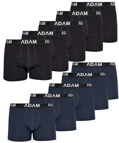 ADAM Boxershorts Herren Boxershorts 6er / 8er / 10er /12er Pack - Premium Männer Boxershorts Herren Trunks Boxer aus extraweicher Baumwolle von ADAM