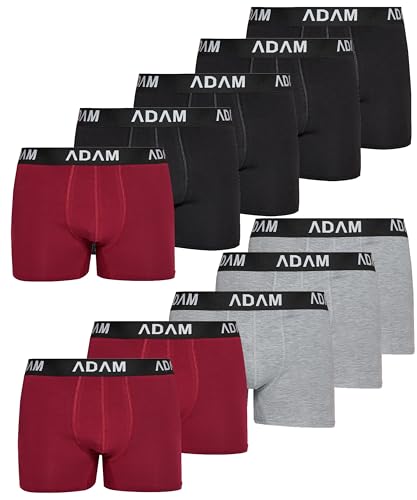 ADAM Boxershorts Herren Boxershorts 6er / 8er / 10er /12er Pack - Premium Männer Boxershorts Herren Trunks Boxer aus extraweicher Baumwolle von ADAM