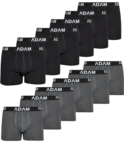 ADAM Boxershorts Herren Boxershorts 6er / 8er / 10er /12er Pack - Premium Männer Boxershorts Herren Trunks Boxer aus extraweicher Baumwolle von ADAM