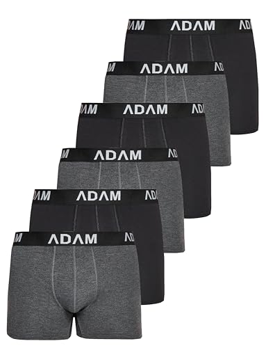 ADAM Boxershorts Herren Unterwäsche 6er / 8er / 10er /12er Pack - Premium Männer Boxer-Shorts Herren Trunks Boxer aus extraweicher Baumwolle von ADAM