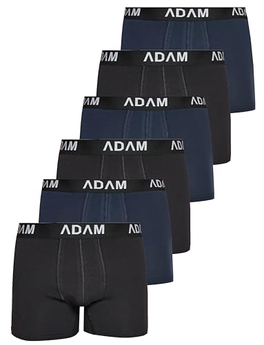 ADAM Boxershorts Herren Boxershorts 6er / 8er / 10er /12er Pack - Premium Männer Boxershorts Herren Trunks Boxer aus extraweicher Baumwolle von ADAM