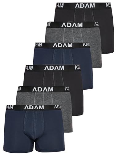 ADAM Boxershorts Herren Boxershorts 6er / 8er / 10er /12er Pack - Premium Männer Boxershorts Herren Trunks Boxer aus extraweicher Baumwolle von ADAM