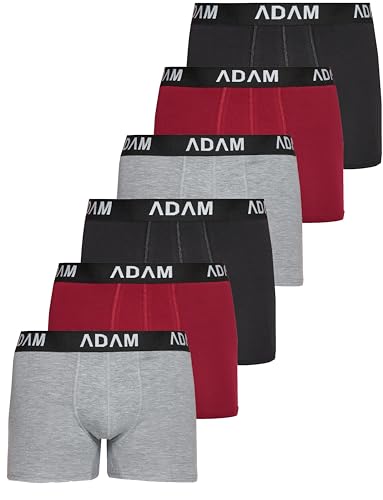 ADAM Boxershorts Herren Boxershorts 6er / 8er / 10er /12er Pack - Premium Männer Boxershorts Herren Trunks Boxer aus extraweicher Baumwolle von ADAM