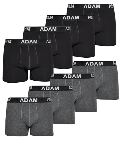 ADAM Boxershorts Herren Unterwäsche 6er / 8er / 10er /12er Pack - Premium Männer Boxer-Shorts Herren Trunks Boxer aus extraweicher Baumwolle von ADAM