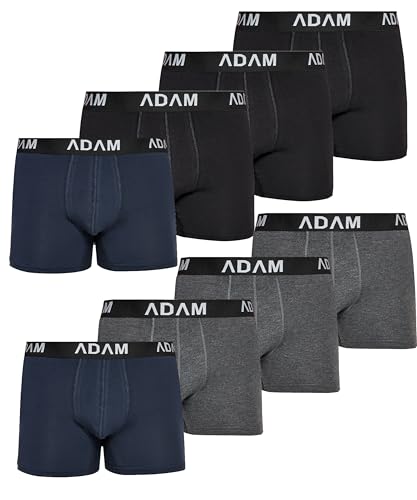 ADAM Boxershorts Herren Boxershorts 6er / 8er / 10er /12er Pack - Premium Männer Boxershorts Herren Trunks Boxer aus extraweicher Baumwolle von ADAM