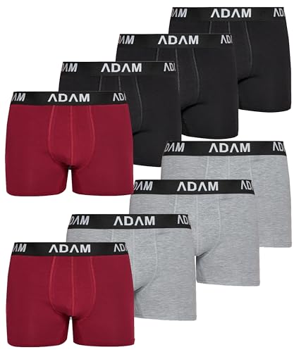 ADAM Boxershorts Herren Boxershorts 6er / 8er / 10er /12er Pack - Premium Männer Boxershorts Herren Trunks Boxer aus extraweicher Baumwolle von ADAM