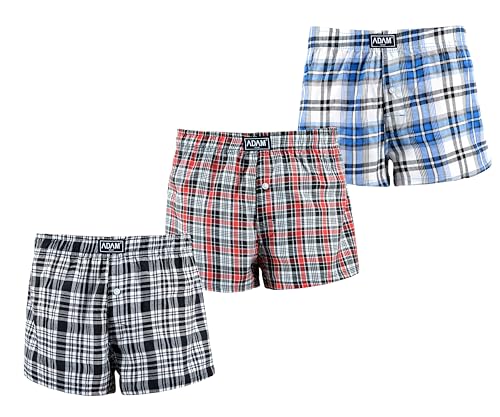 ADAM Gewebte Boxershorts American Unterhosen Herren Boxershorts Baumwolle Karierte Boxer-Shorts Webboxer Männer Boxer von ADAM