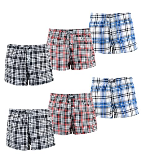 ADAM Gewebte Boxershorts American Unterhosen Herren Boxershorts Baumwolle Karierte Boxer-Shorts Webboxer Männer Boxer von ADAM