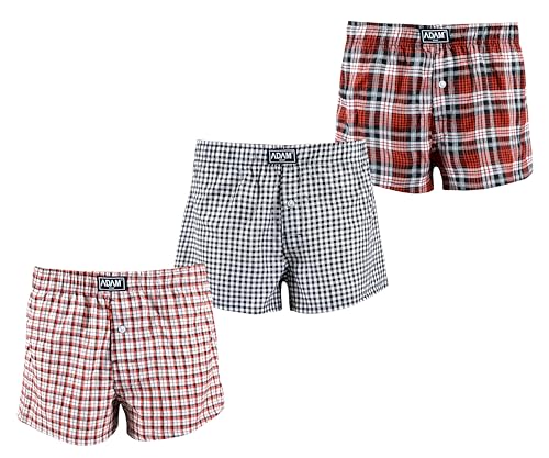 ADAM Webboxer Karierte Boxershorts Herren Baumwolle American Boxer-Shorts Herren locker Web-Boxershorts von ADAM