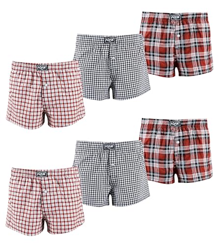ADAM Webboxer Karierte Boxershorts Herren Baumwolle American Boxer-Shorts Herren locker Web-Boxershorts von ADAM