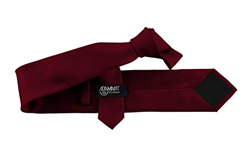 ADAMANT Herren Krawatte Klassische Form Dunkelrot 7cm Breit von ADAMANT