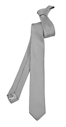 ADAMANT Herren Krawatte schmal 5cm breit 150cm lang deutsche Markenkrawatte, hellgrau von ADAMANT