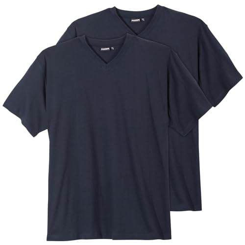ADAMO 2er-Pack V-Neck Basic T-Shirt Übergröße Navy, Größe:4XL von ADAMO