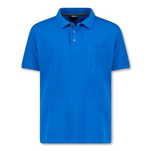 ADAMO Azurblaues Kurzarm Polo Shirt Klaas Pique Qualität für Herren in großen Größen bis 10XL, Größe:3XL von ADAMO