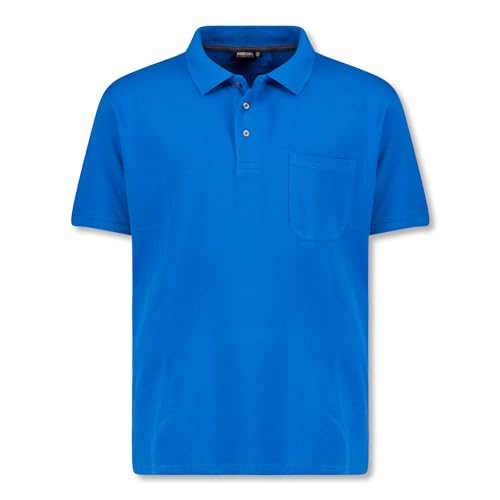 ADAMO Azurblaues Kurzarm Polo Shirt Klaas Pique Qualität für Herren in großen Größen bis 10XL, Größe:4XL von ADAMO