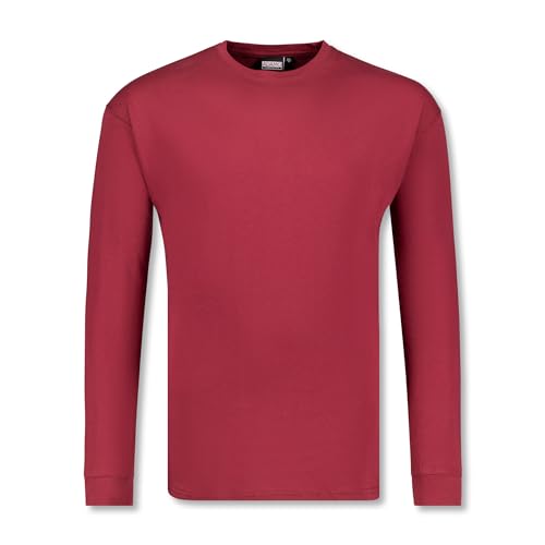 ADAMO Basic Shirt Herren Langarm weinrot Rundhals bis Übergröße 12XL, Größe:10XL von ADAMO