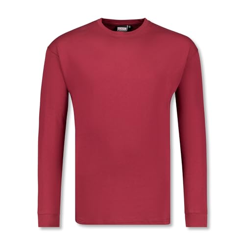 ADAMO Basic Shirt Herren Langarm weinrot Rundhals bis Übergröße 12XL, Größe:12XL von ADAMO