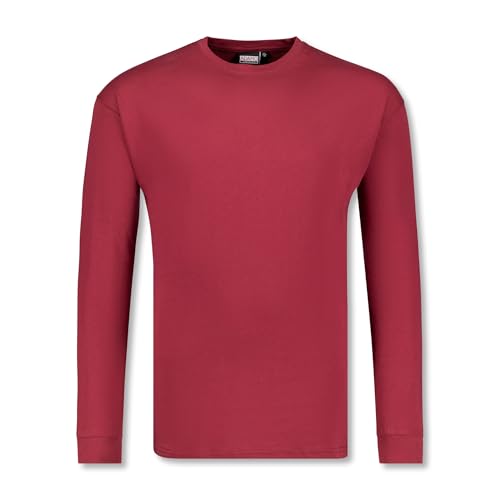 ADAMO Basic Shirt Herren Langarm weinrot Rundhals bis Übergröße 12XL, Größe:3XL von ADAMO