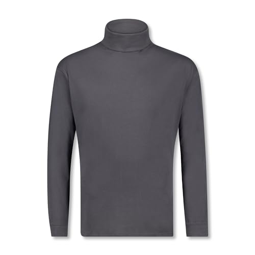 ADAMO Basic Shirt Rollkragen Herren Langarm anthrazit bis Übergröße 12XL, Größe:12XL von ADAMO