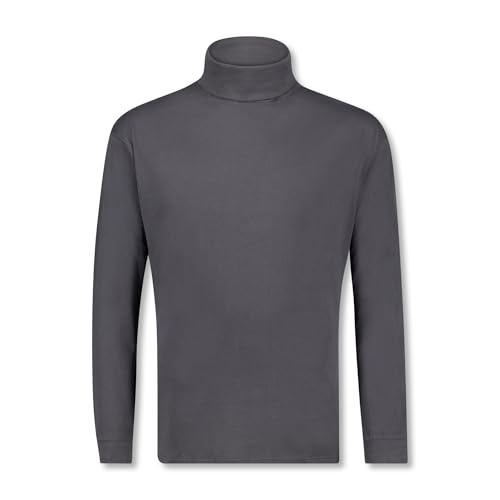 ADAMO Basic Shirt Rollkragen Herren Langarm anthrazit bis Übergröße 12XL, Größe:8XL von ADAMO